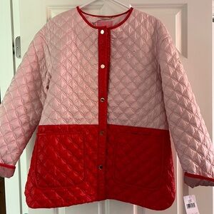 Kate Spade Quilted Red and Pink Puffer Jacket